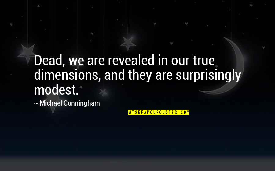 Dead And Life Quotes By Michael Cunningham: Dead, we are revealed in our true dimensions,