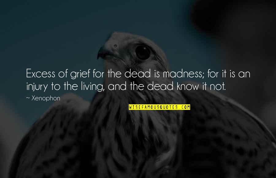 Dead And Living Quotes By Xenophon: Excess of grief for the dead is madness;