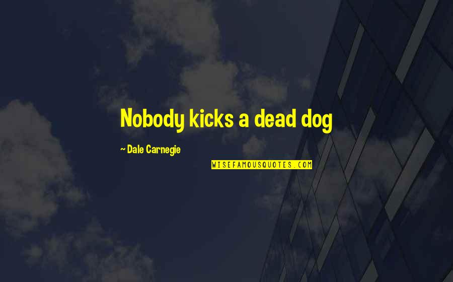 Dead Dog Quotes By Dale Carnegie: Nobody kicks a dead dog