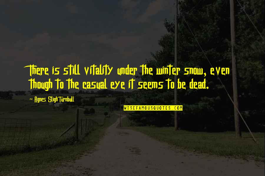 Dead Eye Quotes By Agnes Sligh Turnbull: There is still vitality under the winter snow,
