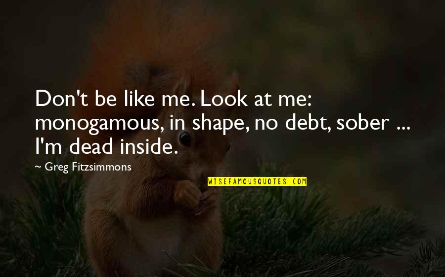Dead Inside Quotes By Greg Fitzsimmons: Don't be like me. Look at me: monogamous,