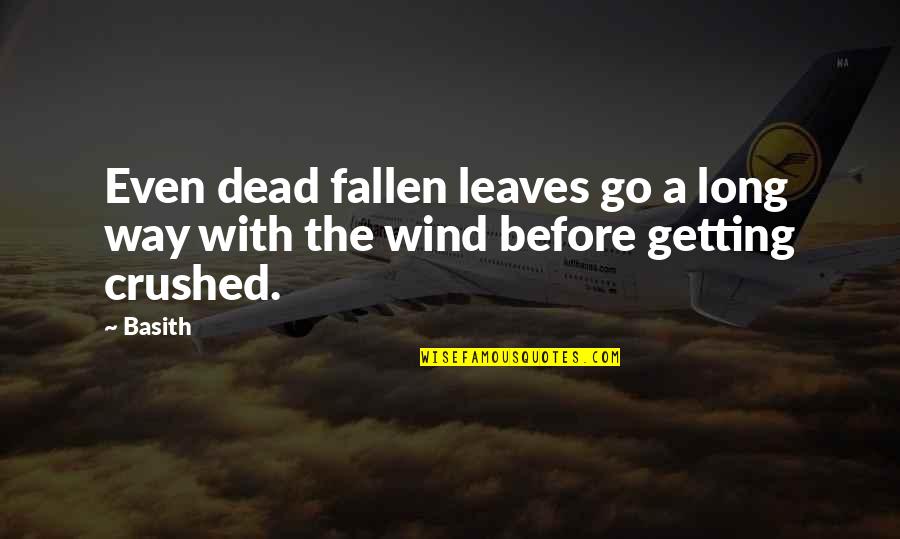 Dead Leaves Quotes By Basith: Even dead fallen leaves go a long way