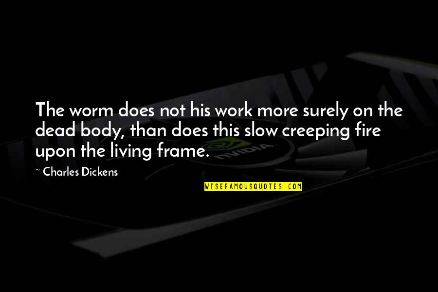 Dead Living On Quotes By Charles Dickens: The worm does not his work more surely