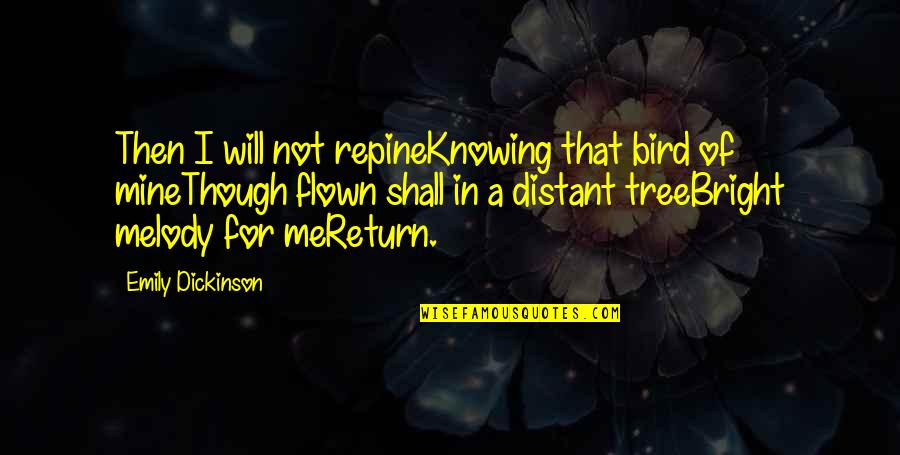 Dead Presidents Larenz Tate Quotes By Emily Dickinson: Then I will not repineKnowing that bird of