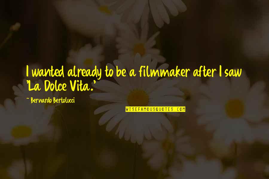 Dead Still Tv Quotes By Bernardo Bertolucci: I wanted already to be a filmmaker after