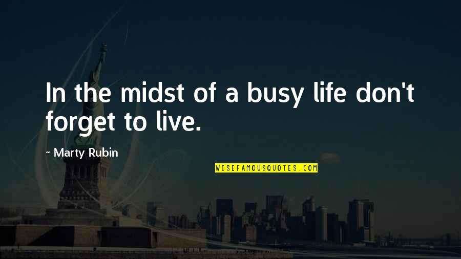 Deadly Combination Quotes By Marty Rubin: In the midst of a busy life don't