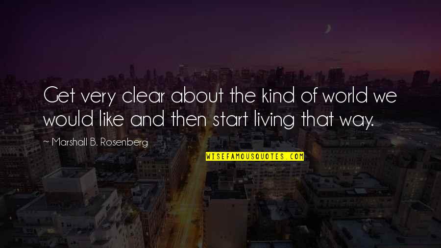 Deadworld Soda Quotes By Marshall B. Rosenberg: Get very clear about the kind of world Deadworld Soda Quotes By Marshall B. Rosenberg: Get very clear about the kind of world