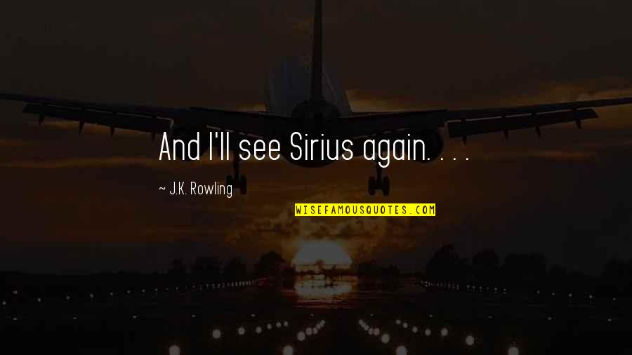 Deafened Pathfinder Quotes By J.K. Rowling: And I'll see Sirius again. . . .