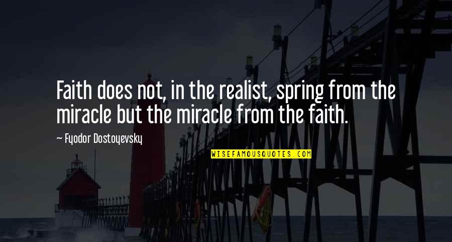 Dealing With Pain And Loss Quotes By Fyodor Dostoyevsky: Faith does not, in the realist, spring from