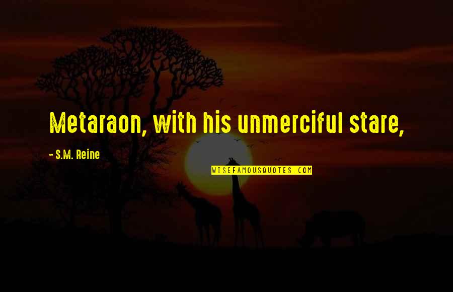Dealing With Pain And Loss Quotes By S.M. Reine: Metaraon, with his unmerciful stare,