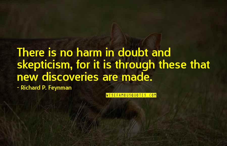 Dealmaking In The Film Quotes By Richard P. Feynman: There is no harm in doubt and skepticism,