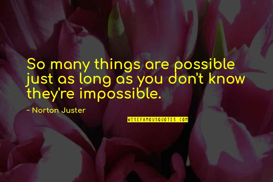 Dean Morgan Quotes By Norton Juster: So many things are possible just as long