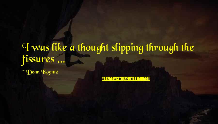 Dean Thomas Quotes By Dean Koontz: I was like a thought slipping through the