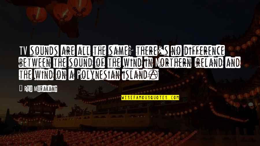 Deaners Funeral Home Quotes By Ryu Murakami: TV sounds are all the same; there's no