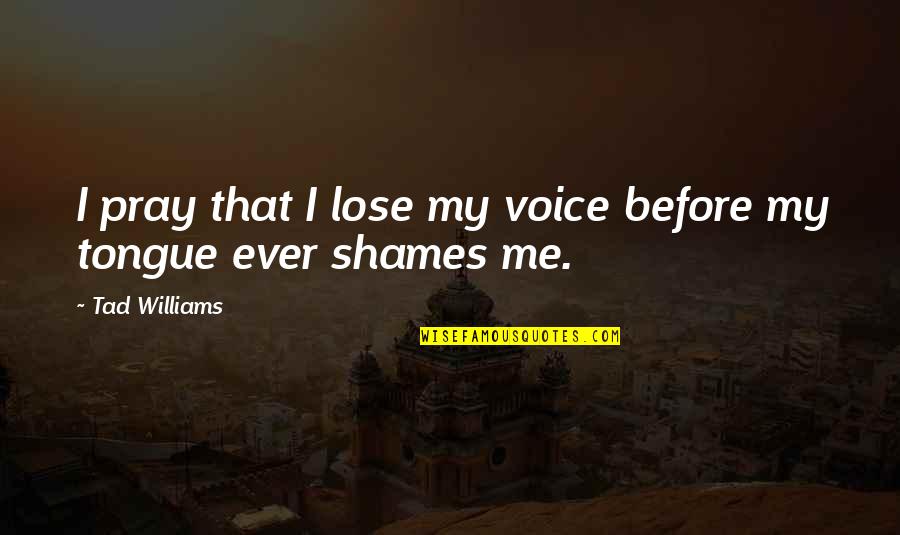 Dear 16 Year Old Me Quotes By Tad Williams: I pray that I lose my voice before