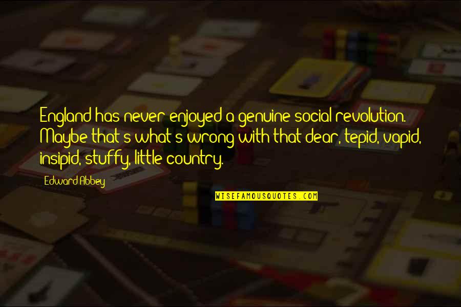 Dear Edward Quotes By Edward Abbey: England has never enjoyed a genuine social revolution. Dear Edward Quotes By Edward Abbey: England has never enjoyed a genuine social revolution.