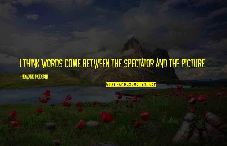 Dear God Today I Woke Up Quotes By Howard Hodgkin: I think words come between the spectator and