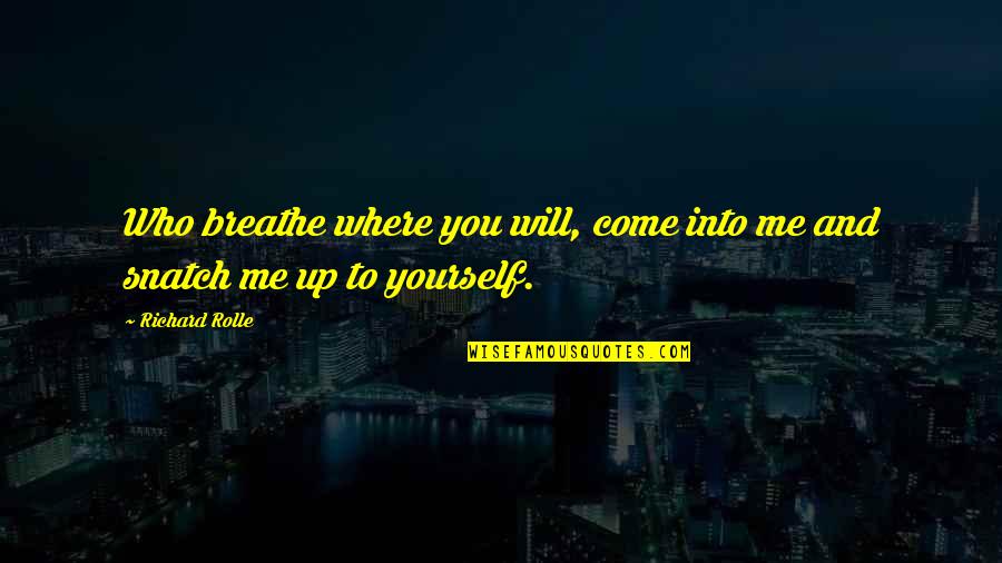 Dear Ocean Quotes By Richard Rolle: Who breathe where you will, come into me