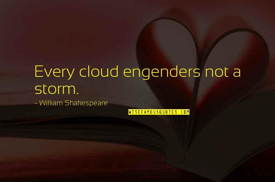 Dear Parents Funny Quotes By William Shakespeare: Every cloud engenders not a storm.