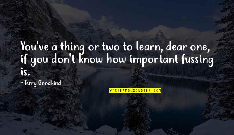 Dear You Quotes By Terry Goodkind: You've a thing or two to learn, dear