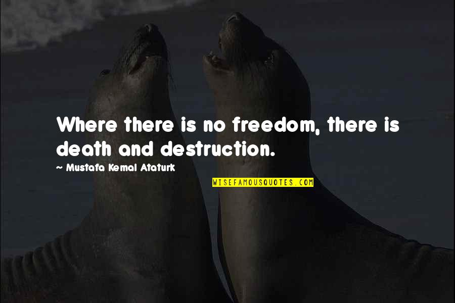 Death And Destruction Quotes By Mustafa Kemal Ataturk: Where there is no freedom, there is death