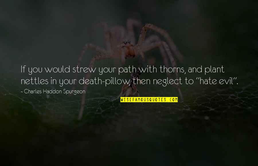 Death And Hate Quotes By Charles Haddon Spurgeon: If you would strew your path with thorns,