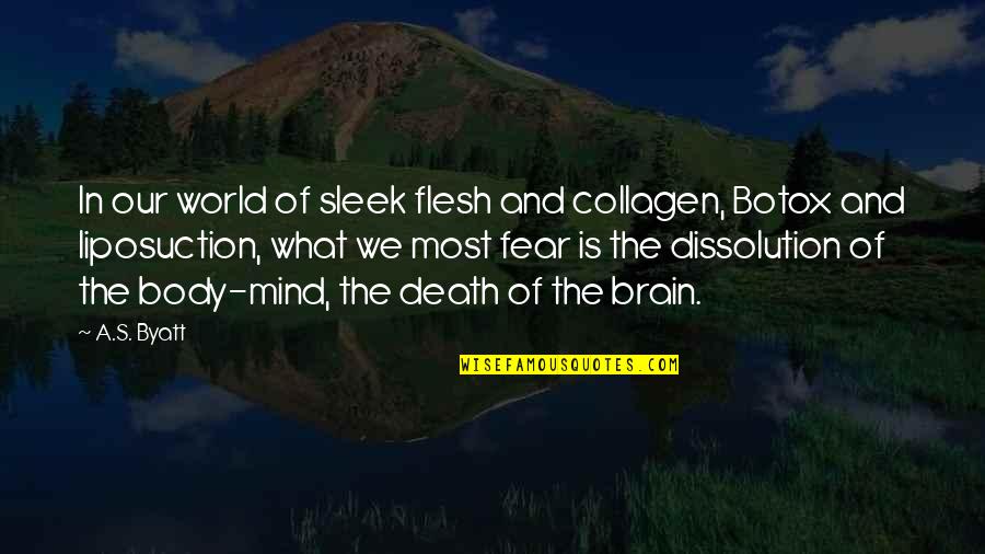 Death And Mind Quotes By A.S. Byatt: In our world of sleek flesh and collagen, Death And Mind Quotes By A.S. Byatt: In our world of sleek flesh and collagen,