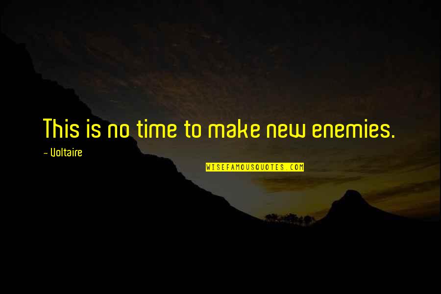 Death And New Life Quotes By Voltaire: This is no time to make new enemies.