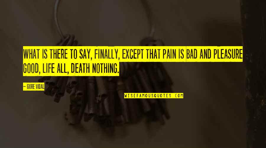 Death And Pain Quotes By Gore Vidal: What is there to say, finally, except that