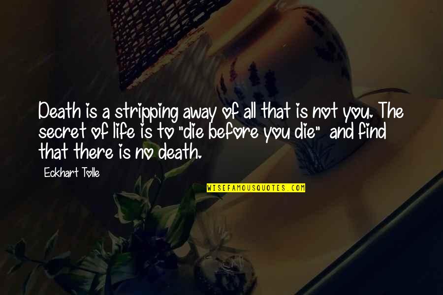 Death Before Life Quotes By Eckhart Tolle: Death is a stripping away of all that