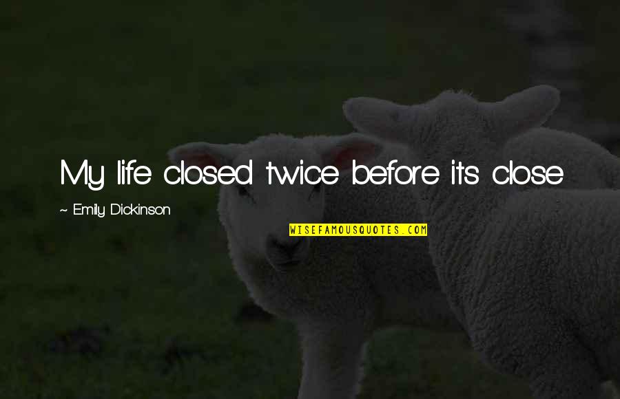 Death Before Life Quotes By Emily Dickinson: My life closed twice before its close