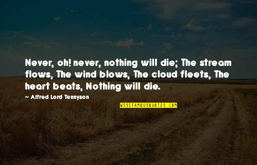 Death Blow Quotes By Alfred Lord Tennyson: Never, oh! never, nothing will die; The stream