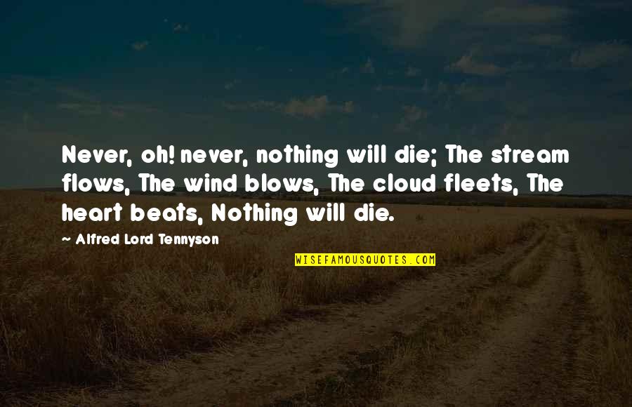 Death Cloud Quotes By Alfred Lord Tennyson: Never, oh! never, nothing will die; The stream