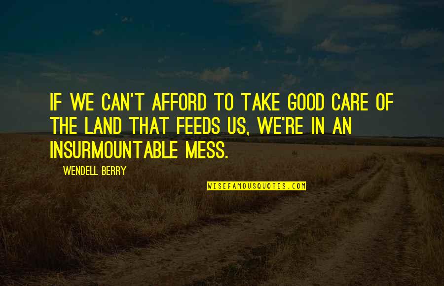 Death Fault In Our Stars Quotes By Wendell Berry: If we can't afford to take good care