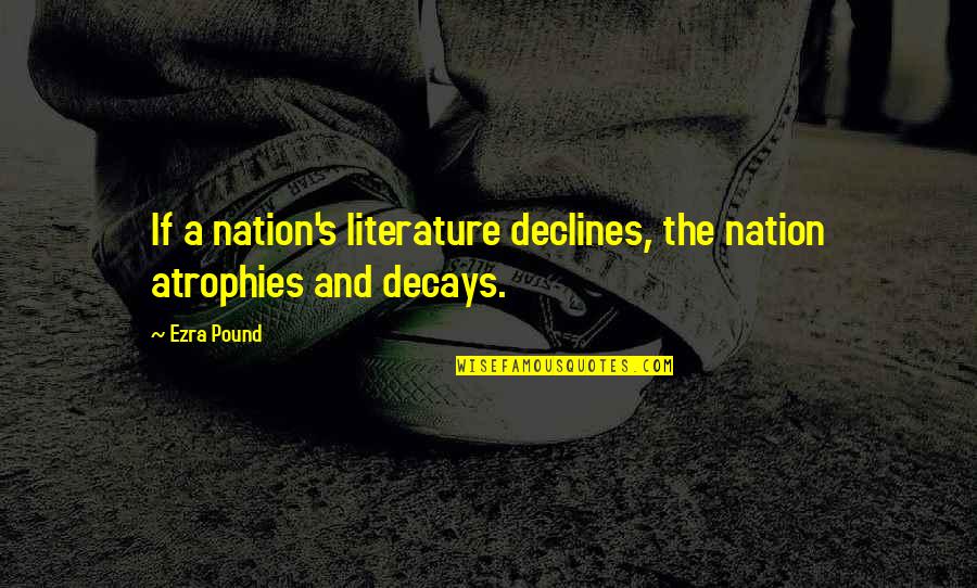 Death From The Fault In Our Stars Quotes By Ezra Pound: If a nation's literature declines, the nation atrophies