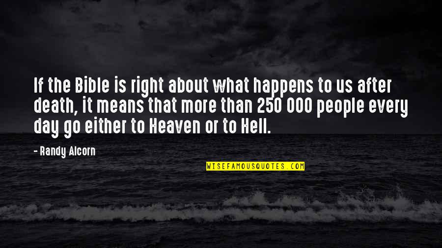 Death Hell Quotes By Randy Alcorn: If the Bible is right about what happens Death Hell Quotes By Randy Alcorn: If the Bible is right about what happens