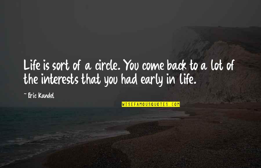 Death Hurts Quotes By Eric Kandel: Life is sort of a circle. You come Death Hurts Quotes By Eric Kandel: Life is sort of a circle. You come