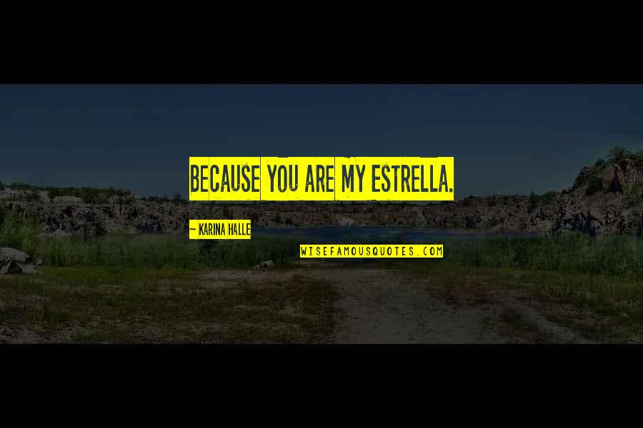 Death In All Quiet On The Western Front Quotes By Karina Halle: Because you are my Estrella.