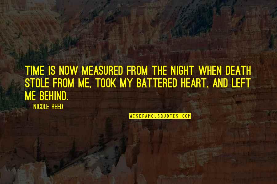 Death In Night Quotes By Nicole Reed: Time is now measured from the night when