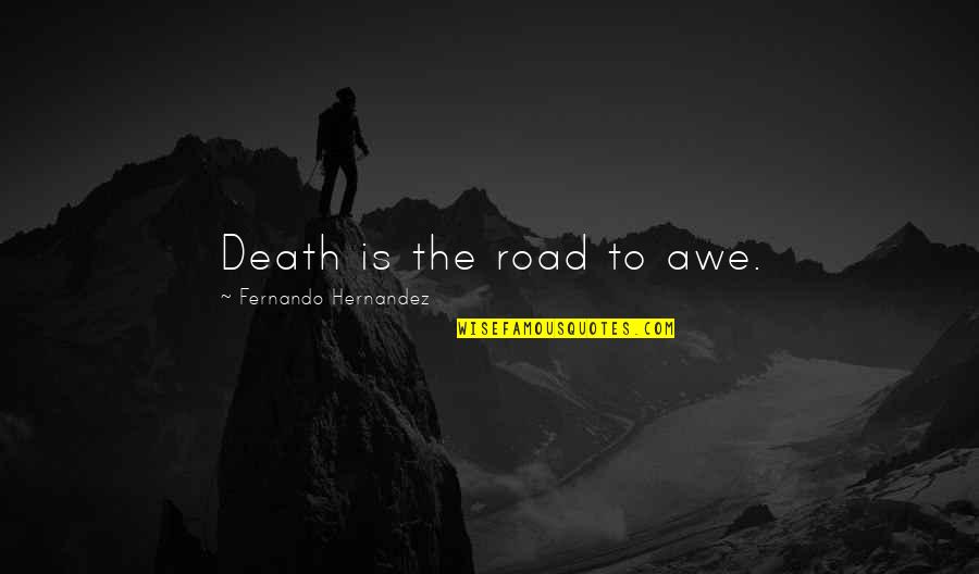 Death In The Road Quotes By Fernando Hernandez: Death is the road to awe.