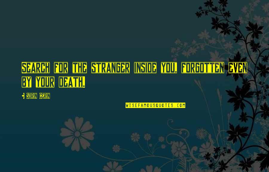 Death In The Stranger Quotes By Sorin Cerin: Search for the stranger inside you, forgotten even