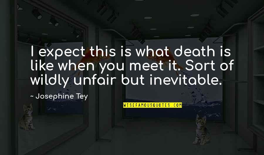 Death Inevitable Quotes By Josephine Tey: I expect this is what death is like