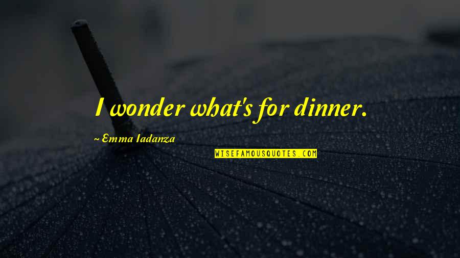Death Of A Friend's Mother Quotes By Emma Iadanza: I wonder what's for dinner.