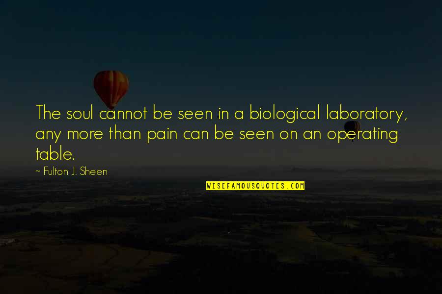 Death Of A Salesman Feminist Quotes By Fulton J. Sheen: The soul cannot be seen in a biological Death Of A Salesman Feminist Quotes By Fulton J. Sheen: The soul cannot be seen in a biological