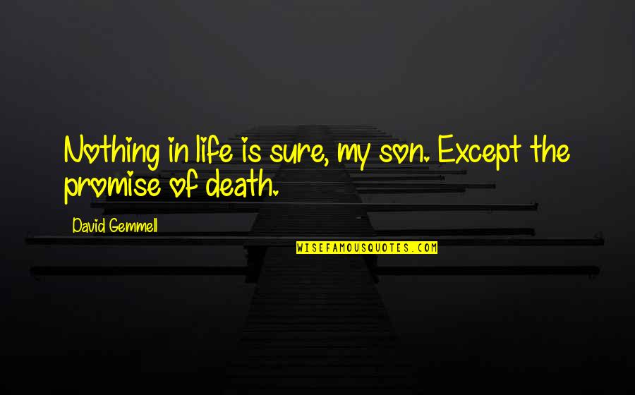Death Of A Son Quotes By David Gemmell: Nothing in life is sure, my son. Except