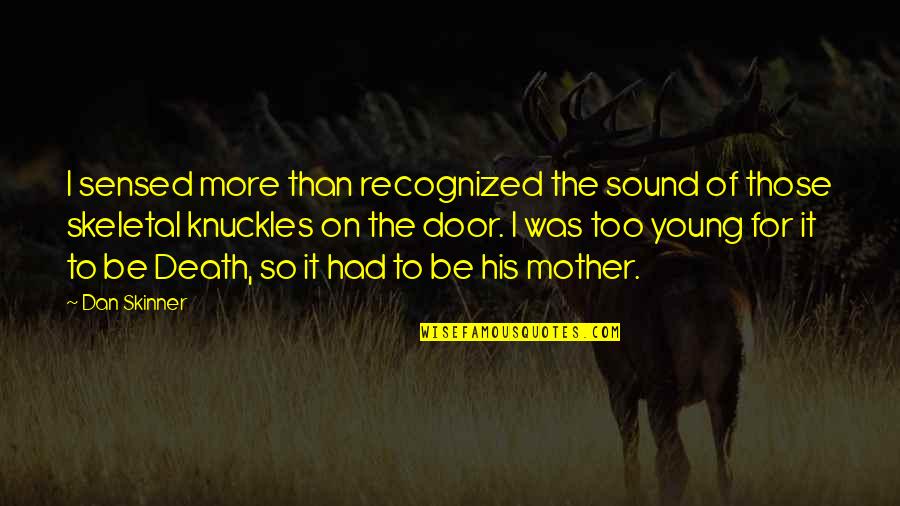 Death Of A Young Mother Quotes By Dan Skinner: I sensed more than recognized the sound of