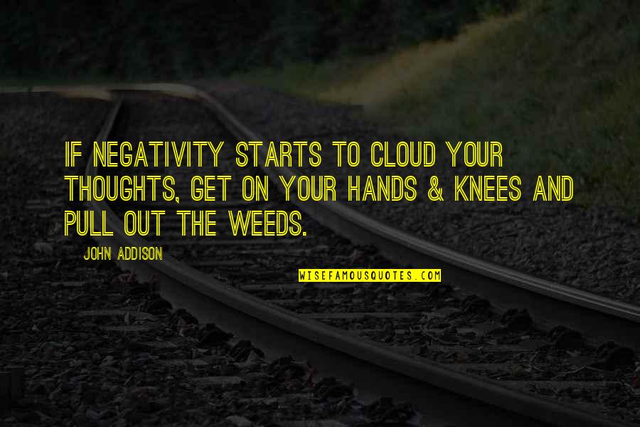 Death Of An Artist Quotes By John Addison: If negativity starts to cloud your thoughts, get