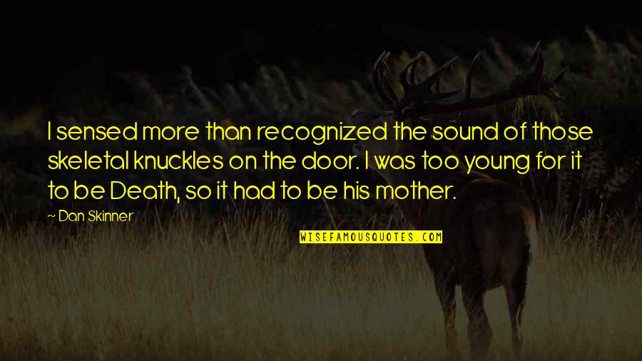 Death Of Mother Quotes By Dan Skinner: I sensed more than recognized the sound of