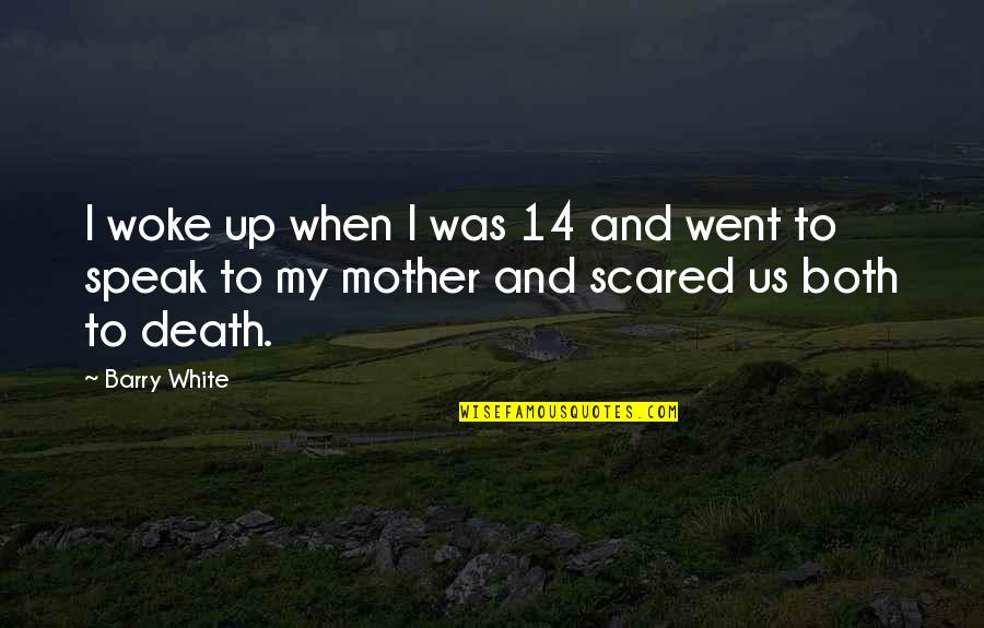 Death Of My Mother Quotes By Barry White: I woke up when I was 14 and