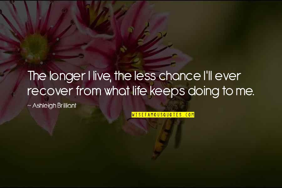 Death Of My Uncle Quotes By Ashleigh Brilliant: The longer I live, the less chance I'll